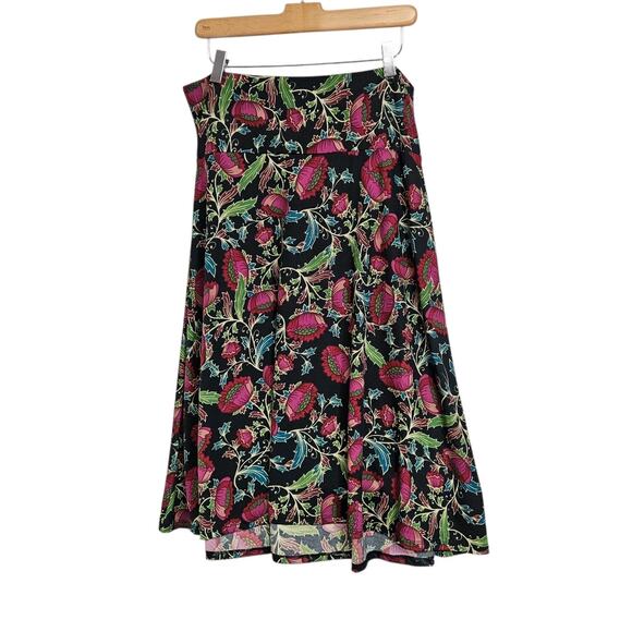 Lularoe Azure Floral Print Slinky Knee Length Pyll On A-Line Skirt Large NWT - Picture 1 of 9